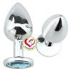 Phích cắm hậu môn inox đính đá đế tròn cao cấp
