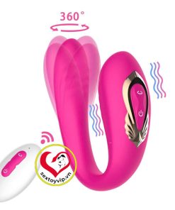 Máy rung massage âm đạo 2 đầu rung ngoáy điều khiển từ xa