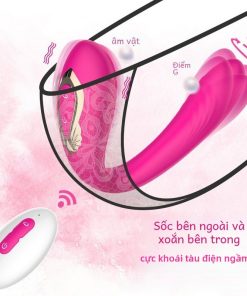 Máy rung massage âm đạo 2 đầu rung ngoáy điều khiển từ xa