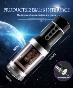 Âm đạo giả MEROURII rung thụt xoay tự động âm thanh đèn led